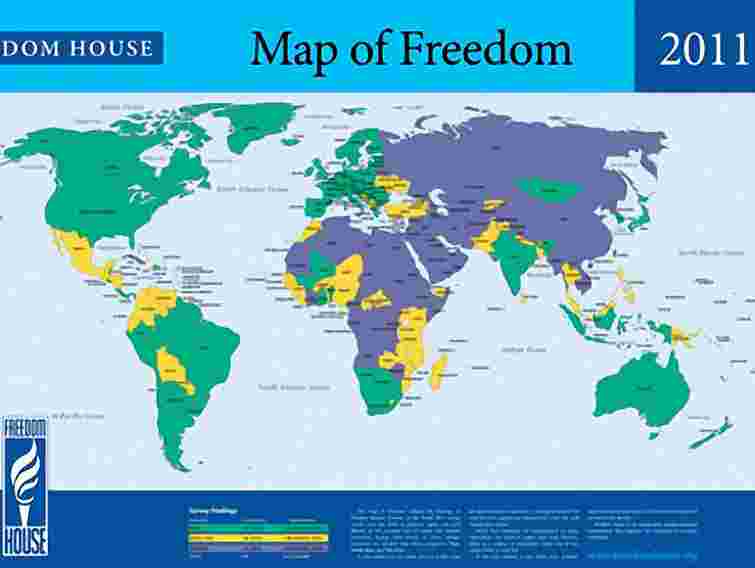 Freedom House: У світі лише 87 вільних країн