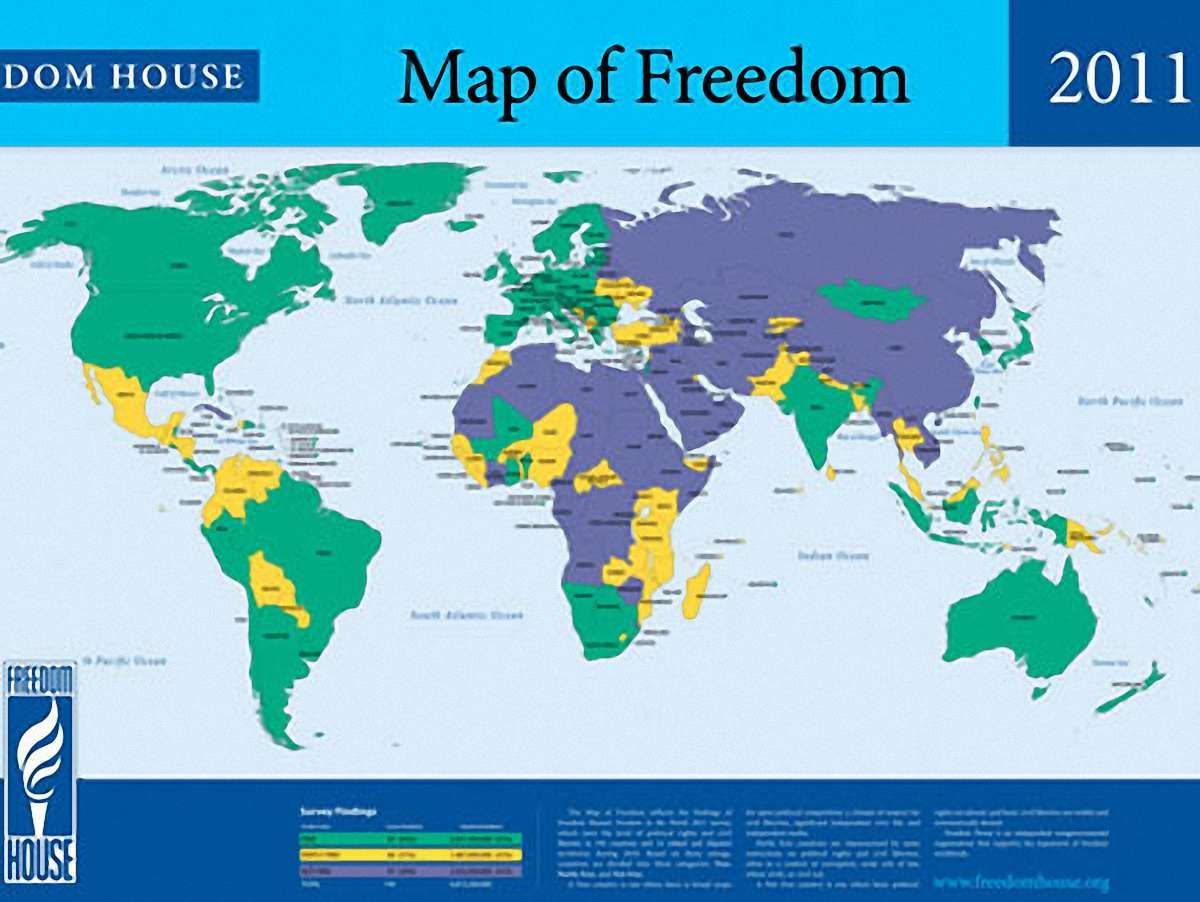 Freedom House: У світі лише 87 вільних країн