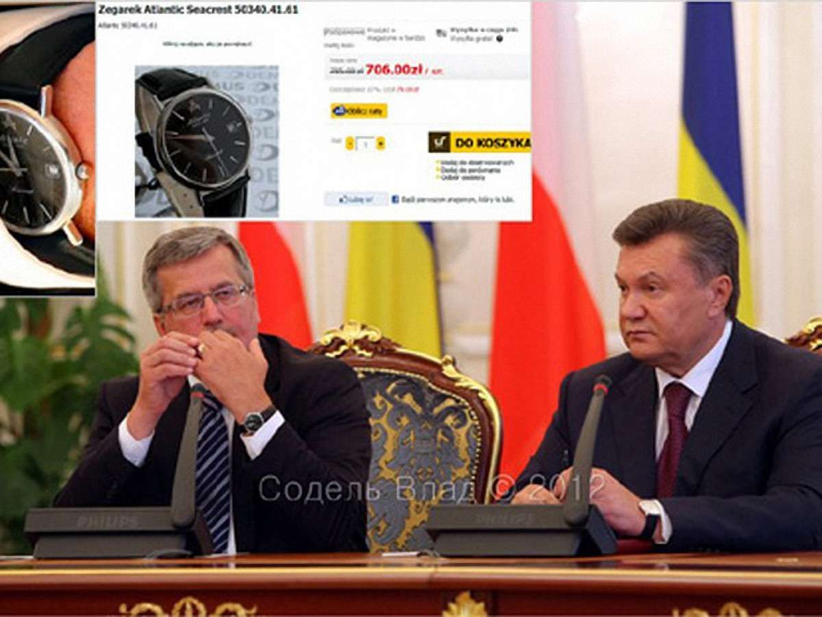 Коморовський носить годинник у 100 разів дешевший, ніж Янукович, - ЗМІ