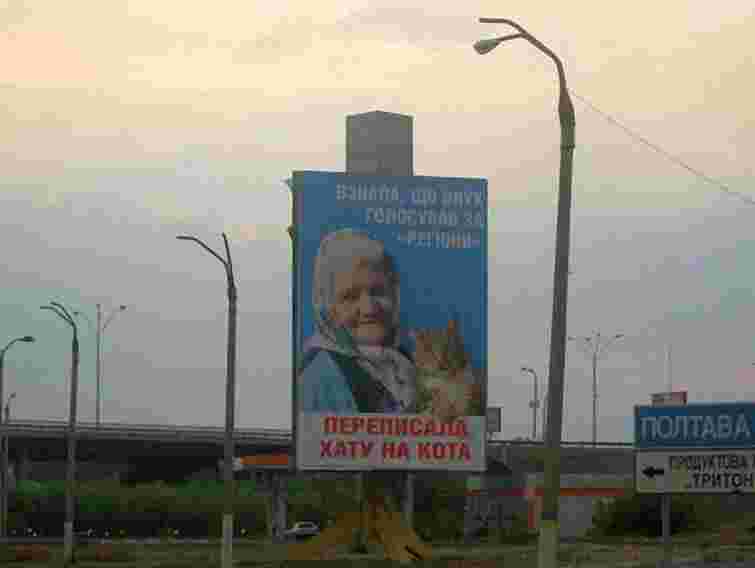 Автору білборда з бабусею і котом загрожує до 5 років в'язниці