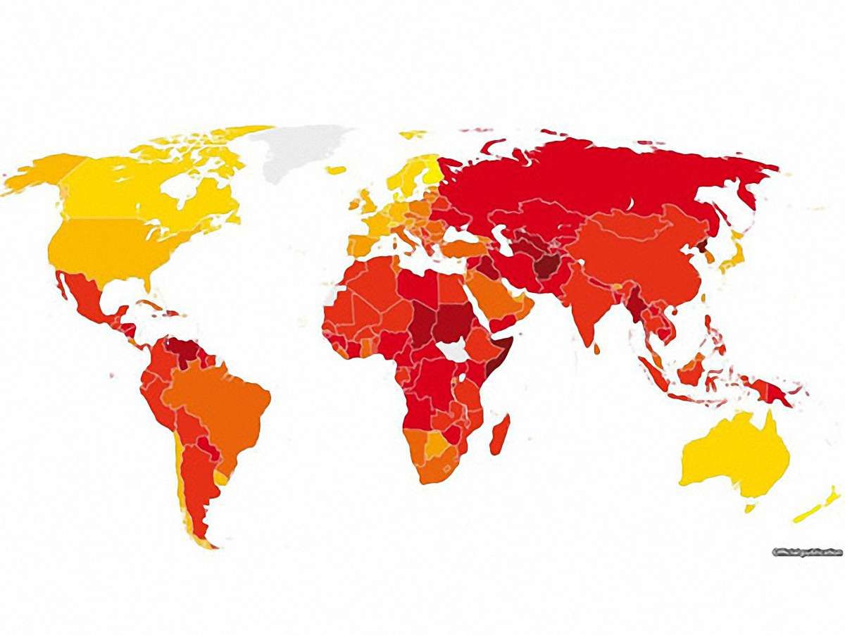 Україна  - 144 в Індексі сприйняття корупції Transparency International 