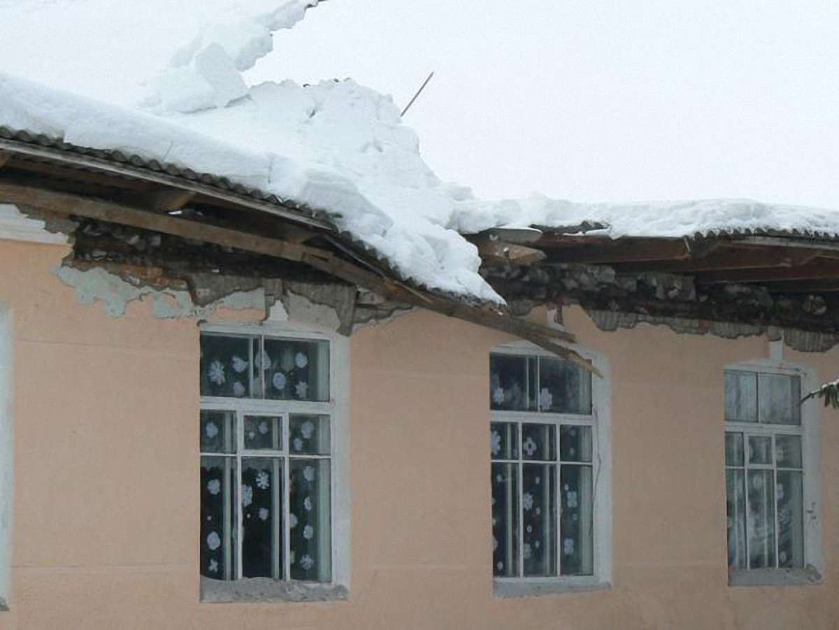 На Тернопільщині через сніг обвалився дах в шкільній їдальні