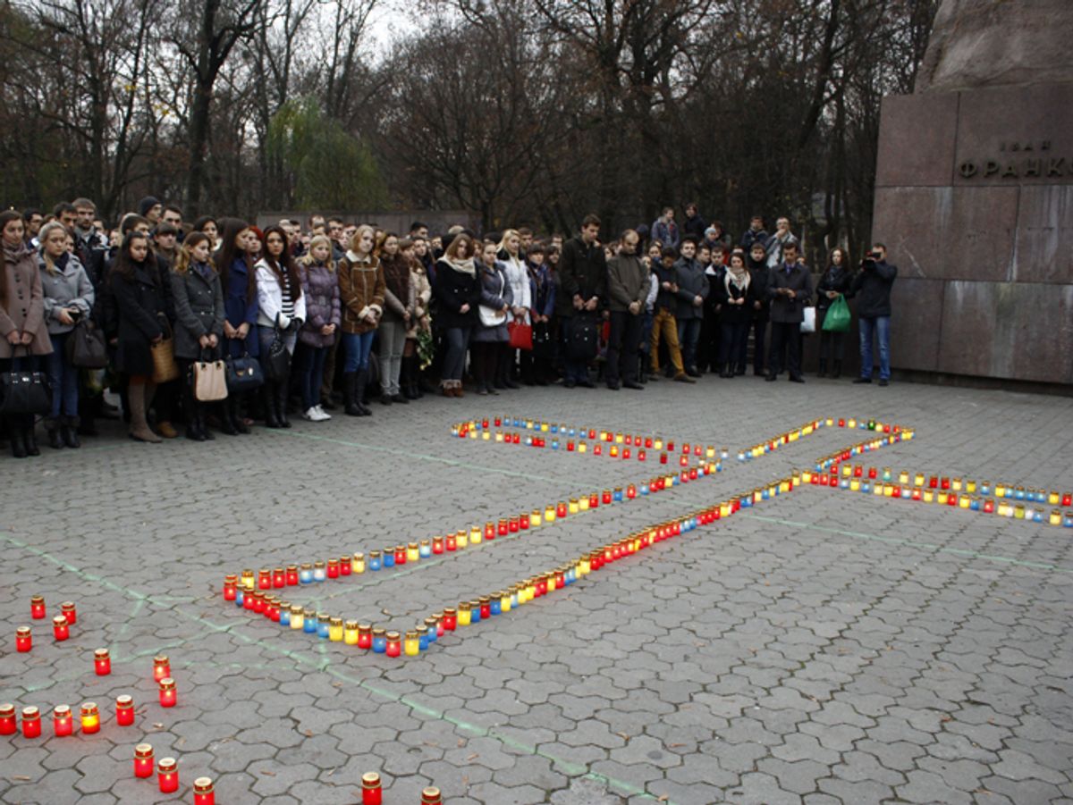 У Львові студенти запалили лампадки в пам'ять жертв Голодомору 
