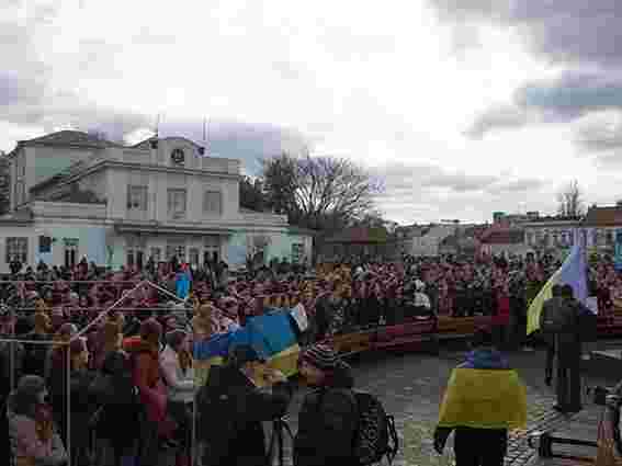 В Ужгороді студенти також зібрали Євромайдан