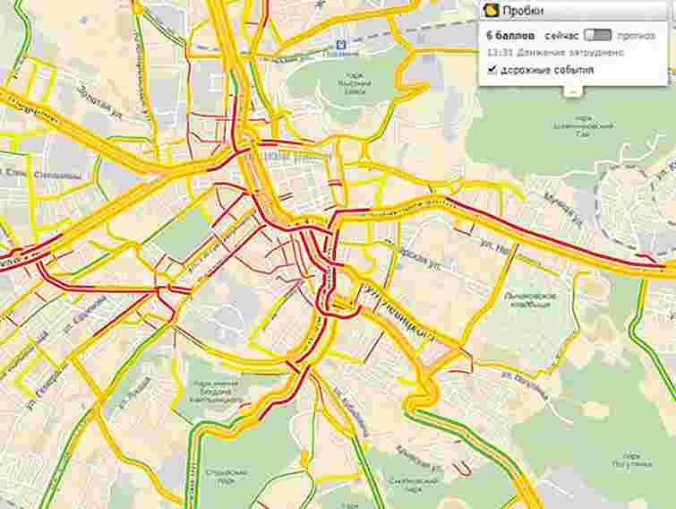 «Яндекс» почав показувати затори Львова в балах