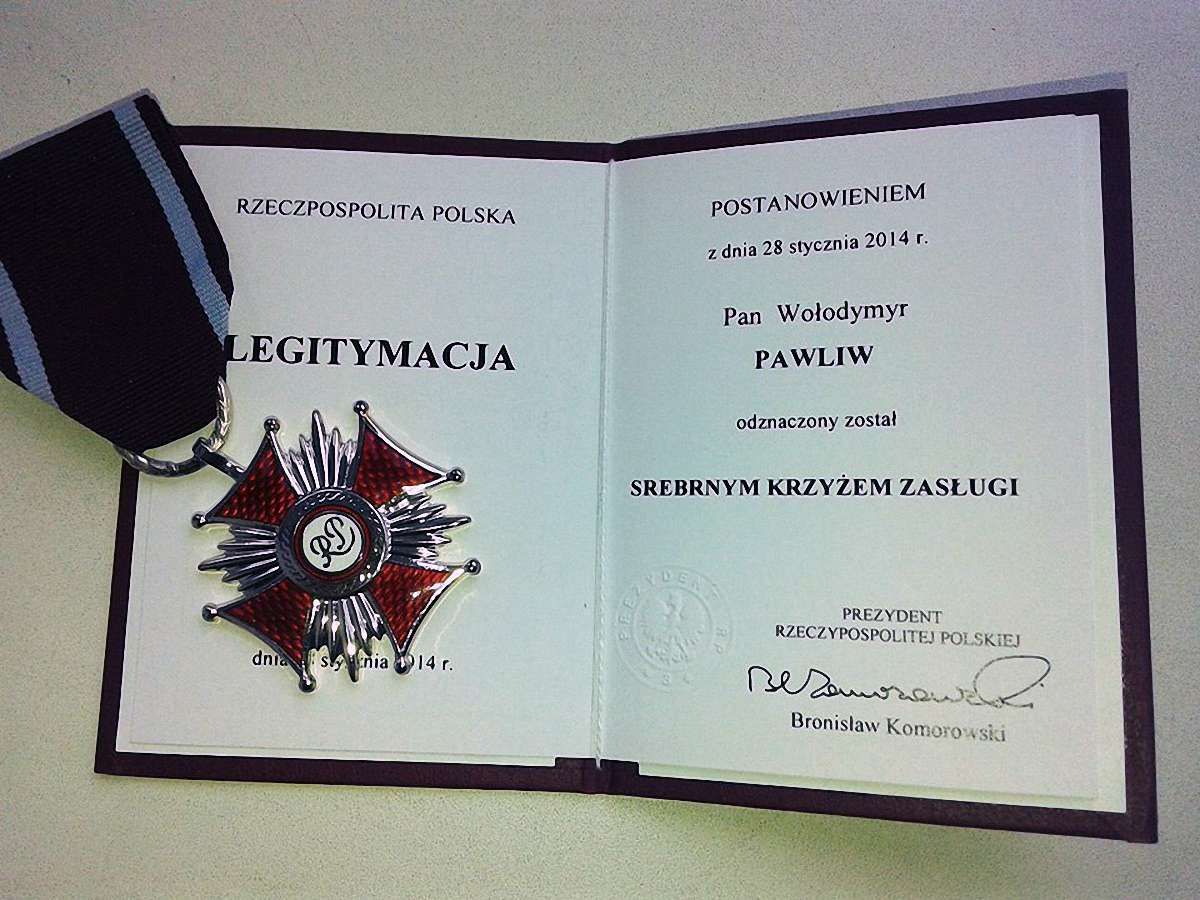 Львівського публіциста Володимира Павліва нагородили Срібним Хрестом Заслуг перед Польщею