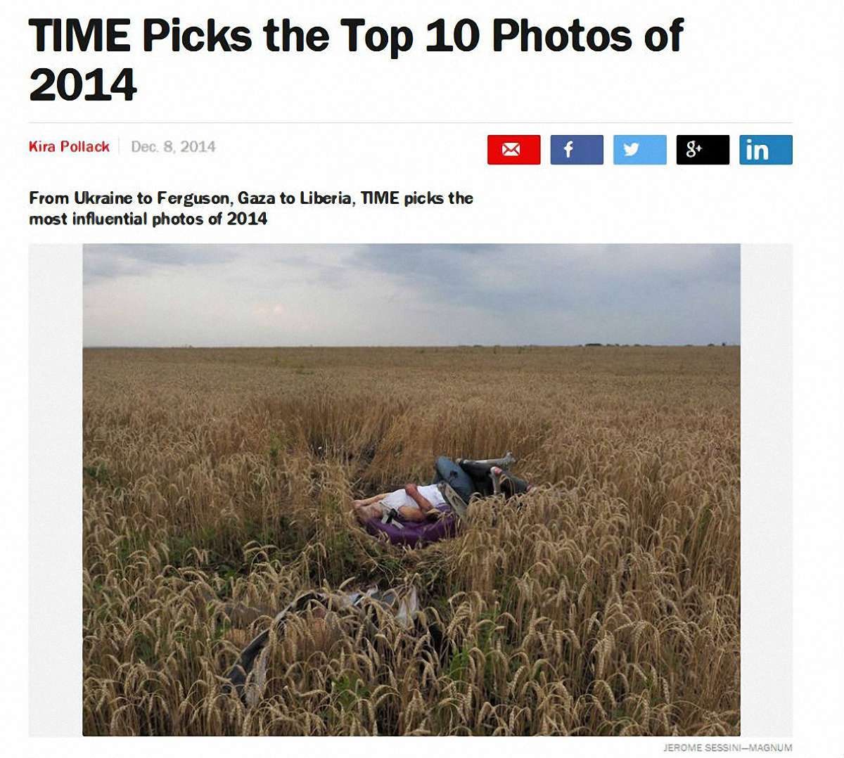 Фото трагічних подій в Україні потрапили до ТОП-10 світлин року від Time 