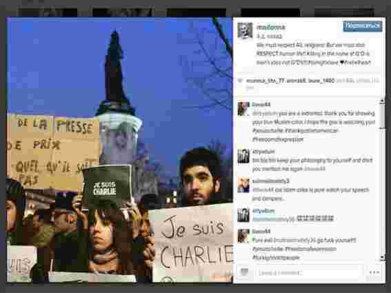 Мадонну звинуватили у використанні трагедії з Charlie Hebdo для реклами