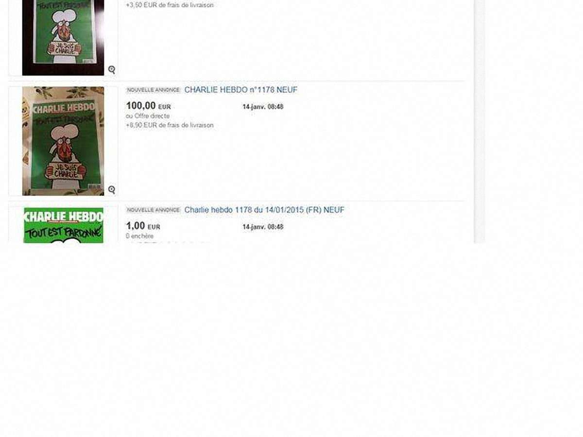 Новий номер Charlie Hebdo продають на eBay за кілька сотень євро