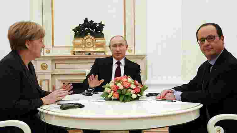 Путін, Меркель і Олланд приготують документ для імплементації мінських домовленостей
