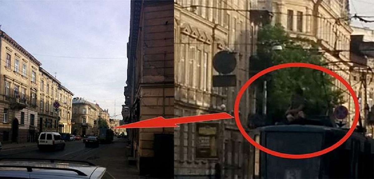 Молоді львів`яни шукають гострих відчуттів на дахах трамваїв