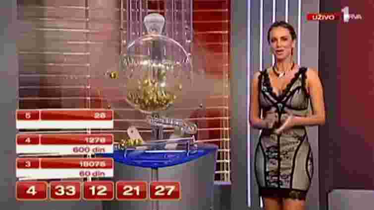 В прямому ефірі сербського телеканалу виграшний номер лотереї показали раніше, ніж він випав