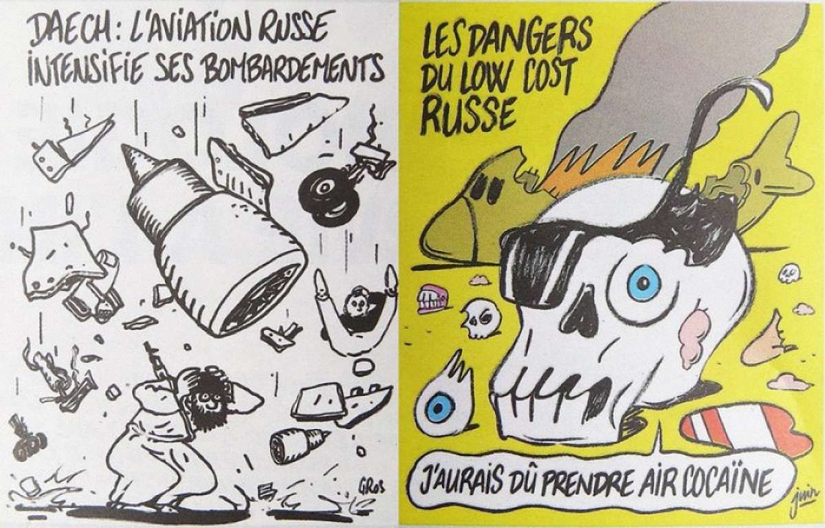 Charlie Hebdo відповів на звинувачення Кремля щодо карикатур про авіакатастрофу
