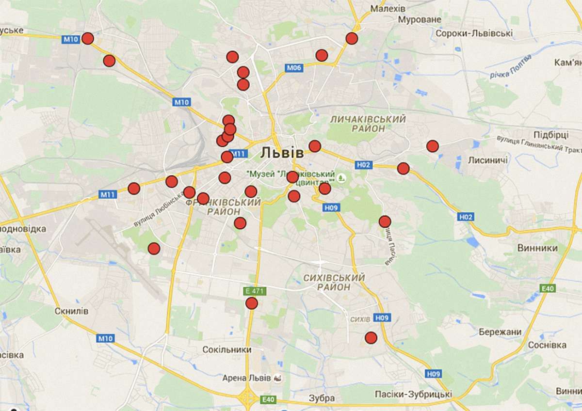 Львівська міськрада оприлюднила карту скандальних забудов