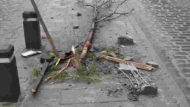 Слідчий поліції, який зламав дерева на вул. Городоцькій, погодився відшкодувати збитки