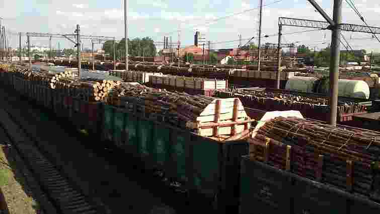Громадські активісти заблокували у Львові майже 200 вагонів з деревиною