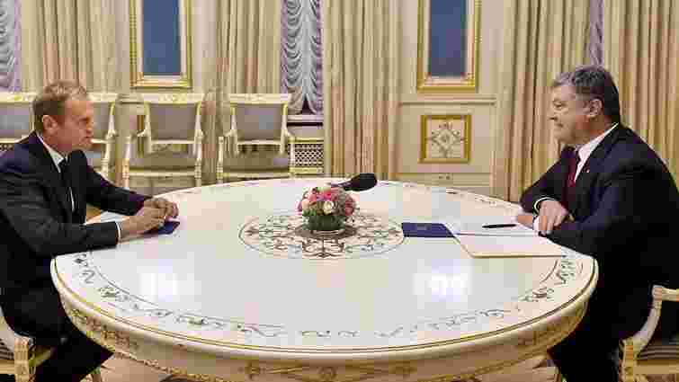 Порошенко провів переговори із президентом Європейської ради щодо ратифікації угоди Україна-ЄС