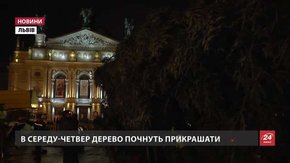 На площі перед Львівською оперою встановлюють ялинку
