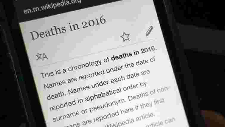 «Вікіпедія» назвала найчастіше редаговані статті в 2016 році