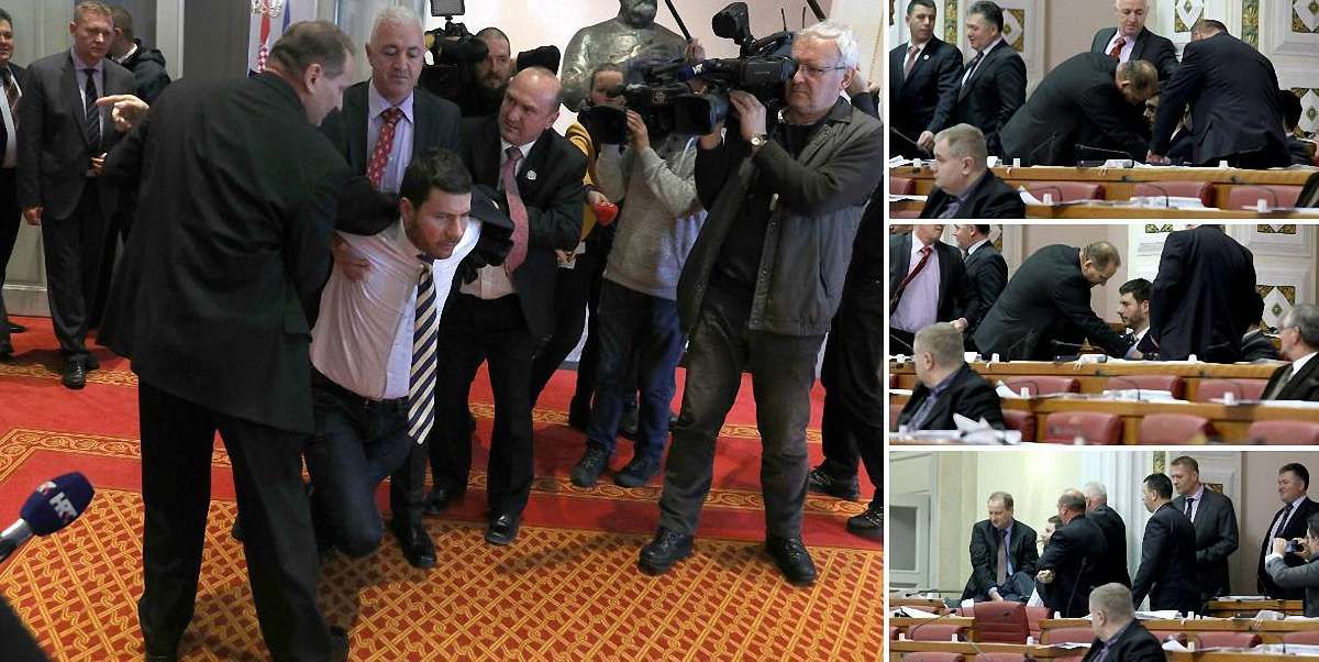 У Хорватії силою виштовхали з парламенту проросійського депутата 