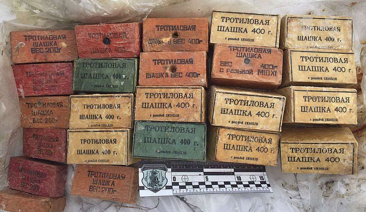 СБУ виявила схованку тротилової вибухівки у районі проведення АТО
