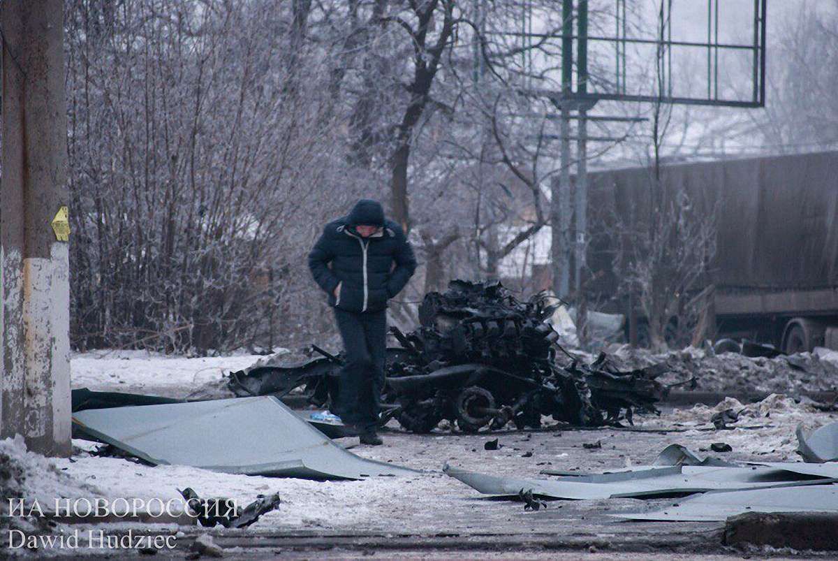 Бойовики намагалися видати вибух вантажівки за обстріл Донецька українською ракетою