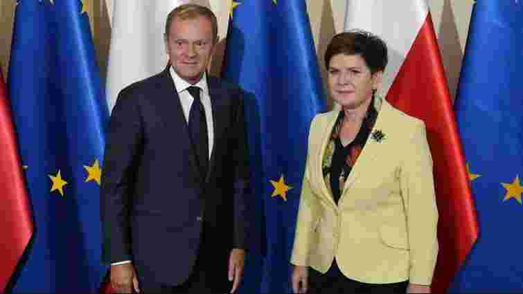 Прем’єр Польщі закликала лідерів ЄС не підтримувати переобрання Дональда Туска