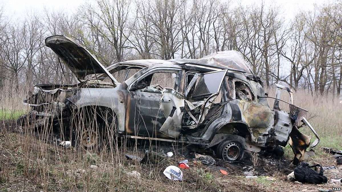 В мережу потрапило ексклюзивне відео вибуху автомобіля зі спостерігачами ОБСЄ