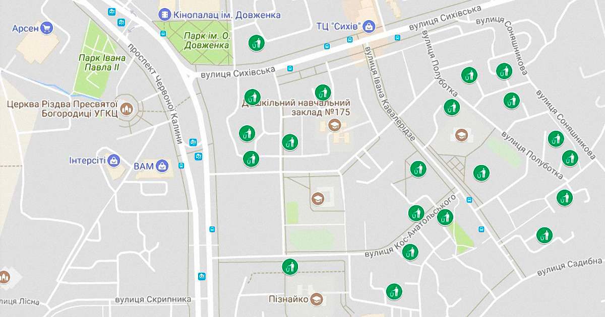 Онлайн-мапа переповнених сміттєвих майданчиків у Львові. 5 липня