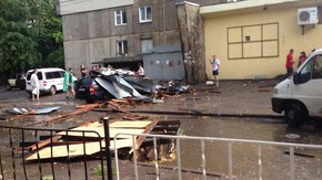 Повалені бурею дерева пошкодили кілька автомобілів у Львові