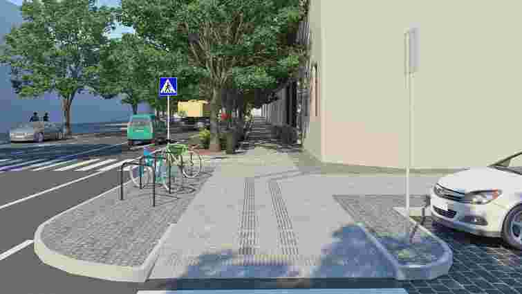 Тротуари на вул. Бандери розділять на функціональні зони за новим принципом