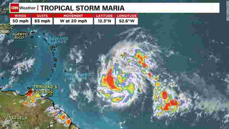 В Атлантичному океані сформувався новий тропічний шторм «Марія»