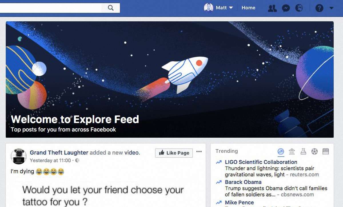 Facebook запустив додаткову стрічку новин для користувачів