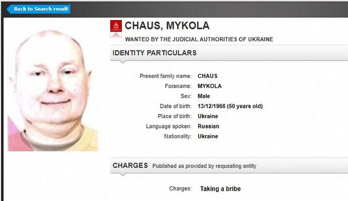 Інтерпол оголосив в розшук суддю-втікача Миколу Чауса