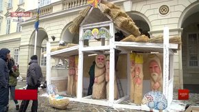 Біля Ратуші встановили різдвяну шопку