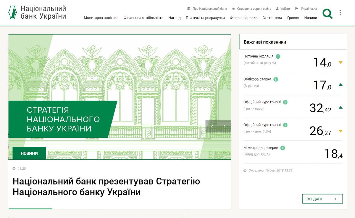 Нацбанк запустив бета-версію нового інтерактивного сайту