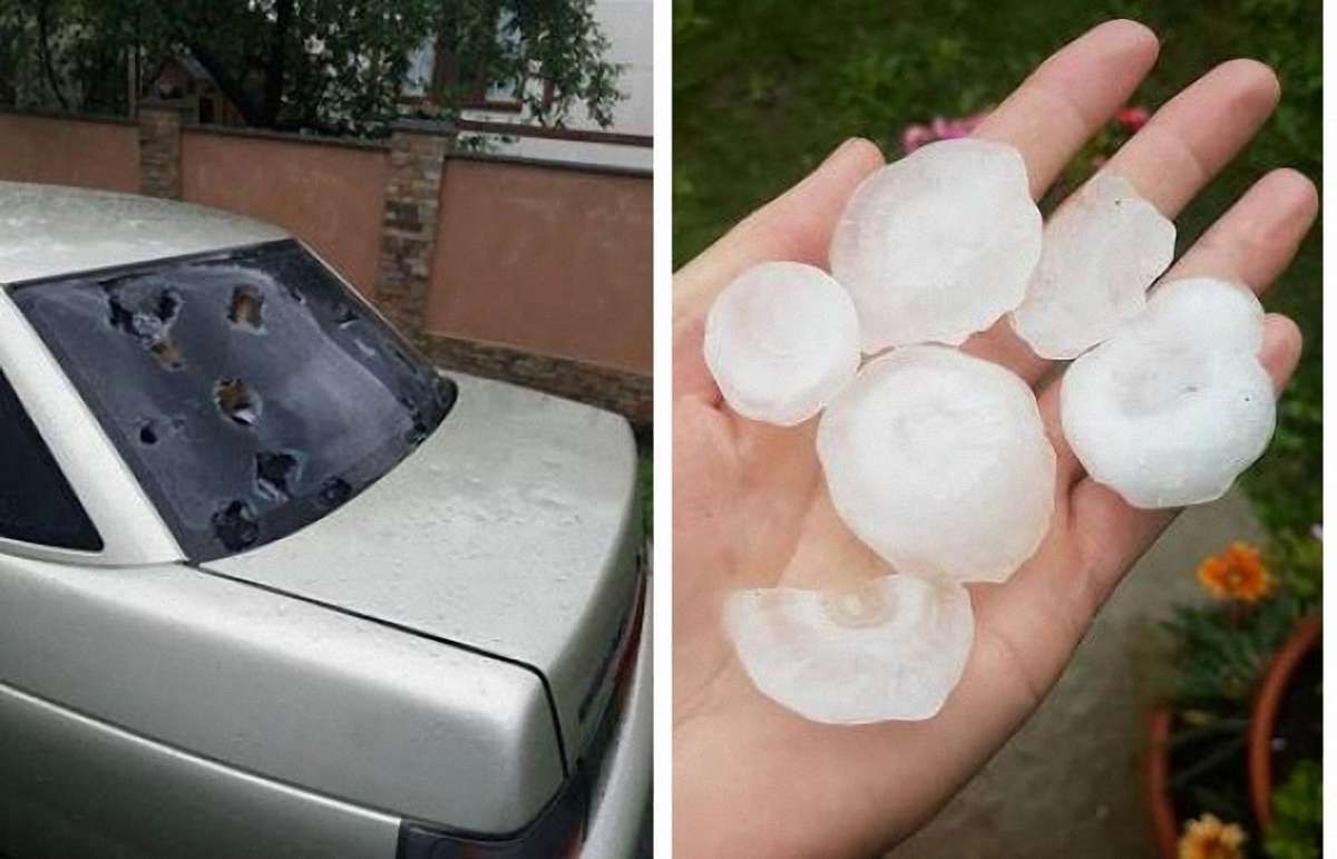 На Закарпатті град, розміром як грецький горіх, потрощив автомобілі та будинки