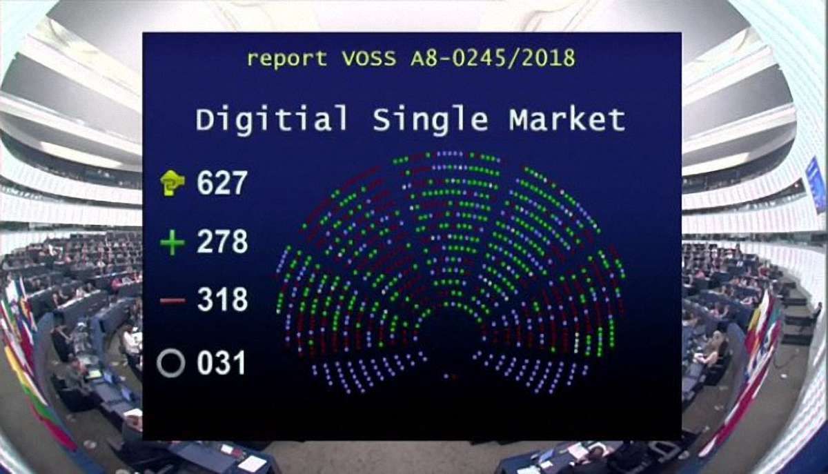 Європарламент відхилив законопроект про авторське право в інтернеті