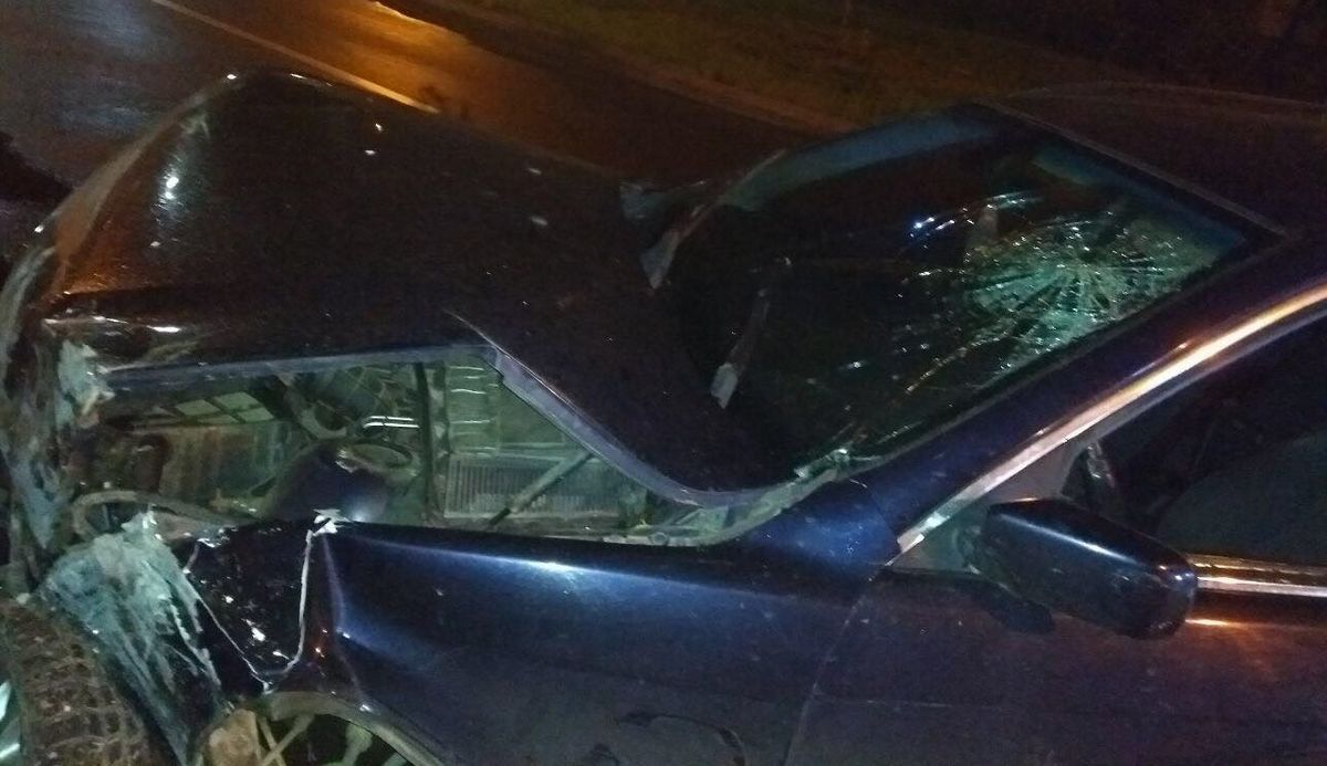 Нетверезий львів'янин розбив автомобіль об муровану огорожу