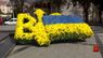 На площі перед пам’ятником Тарасові Шевченкові створили прапор та тризуб із квітів