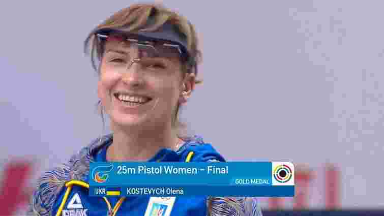 Українка Олена Костевич стала чемпіонкою світу з кульової стрільби з 25 метрів
