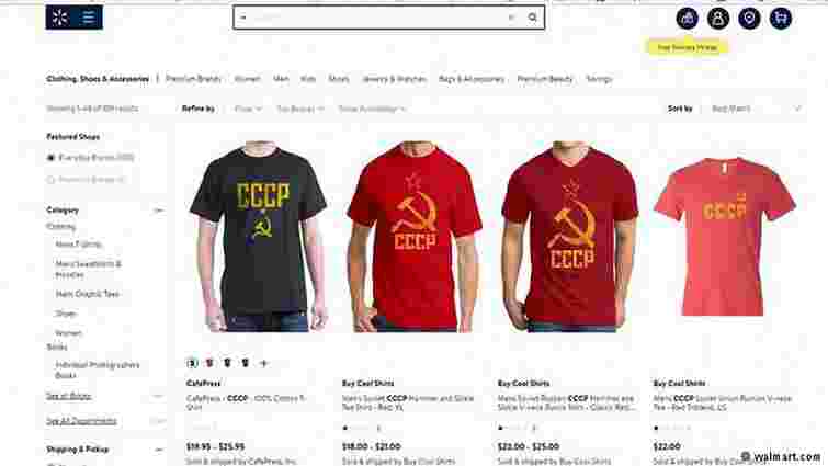 Американська мережа Walmart припинила продаж футболок з символікою СРСР