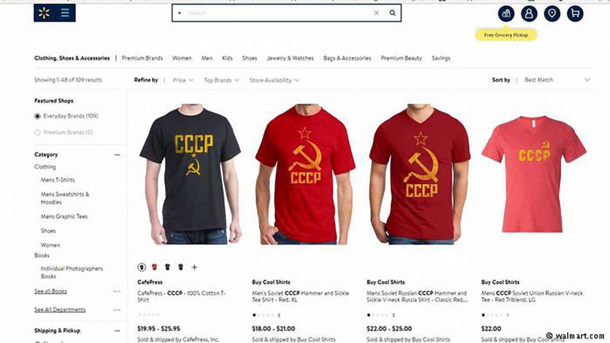 Американська мережа Walmart припинила продаж футболок з символікою СРСР