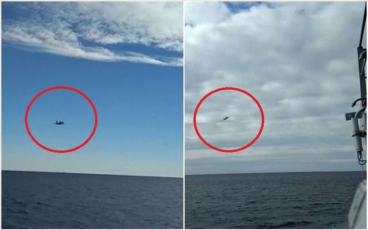 ВМС України оприлюднили відео провокації російського Су-27 проти українських кораблів