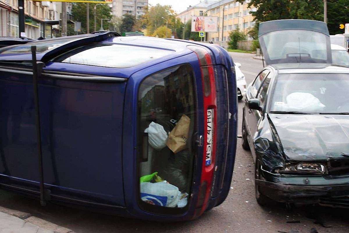 Двоє дівчат постраждали внаслідок перекидання автомобіля у Львові
