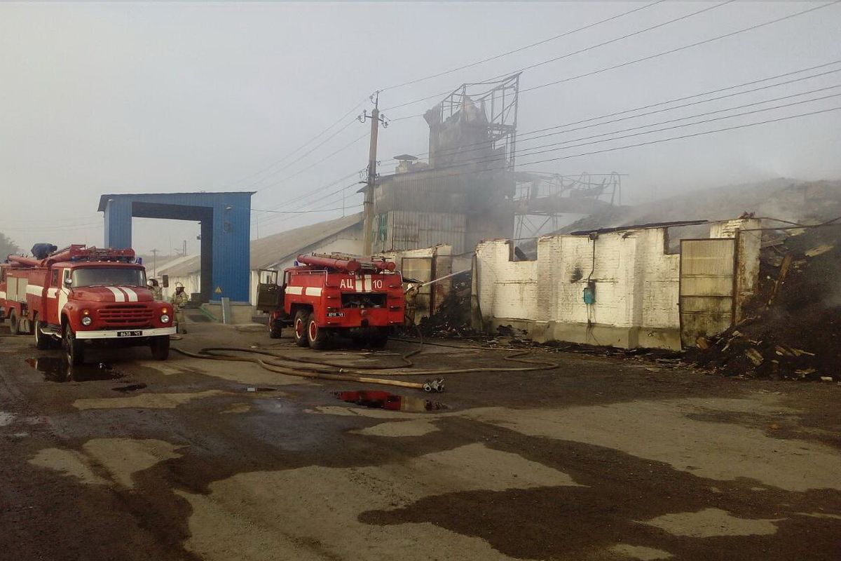 У Харківській області виникла масштабна пожежа на складах з зерном