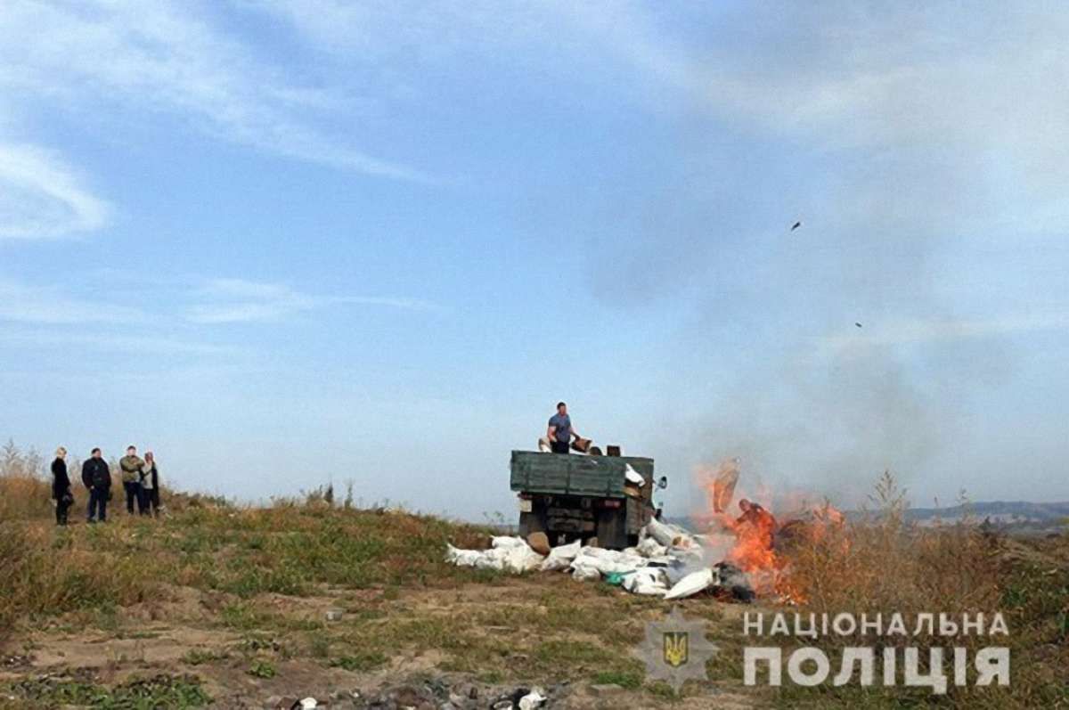 Хмельницькі поліцейські спалили тонну наркотиків