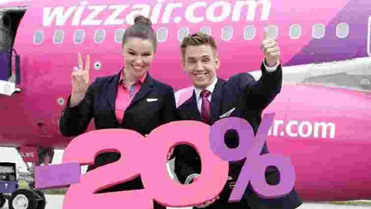 Авіакомпанія Wizz Air оголосила про одноденний розпродаж квитків із 20% знижкою