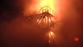 Масштабна пожежа на олійному заводі «Майола» біля Львова