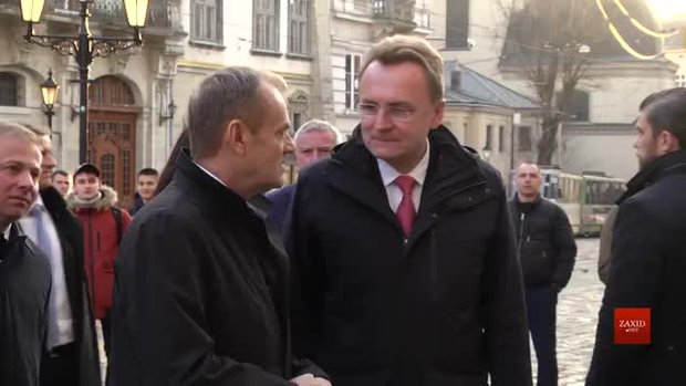 Голова Європейської Ради Дональд Туск розпочав свій візит до Львова з відвідин Ратуші